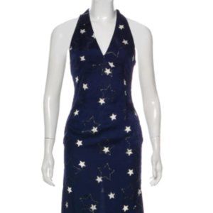 Karl Lagerfield Celestial Halter Maxi Dress
